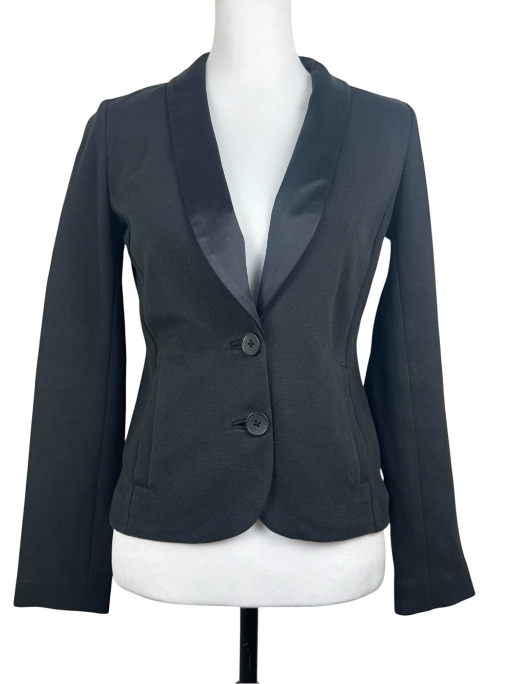 GAP Black Women’s Tuxedo Fitted Blazer Jacket Size XS Stretch